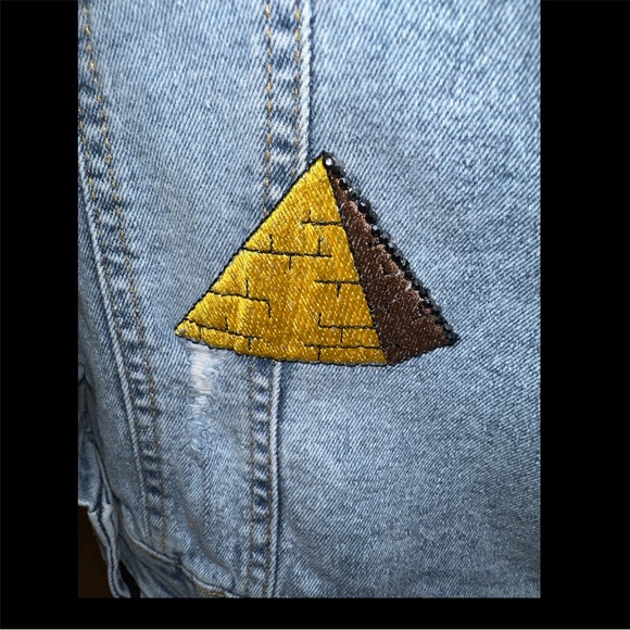 Egyptian Embroidered Denim Vest - Picture 13 of 14